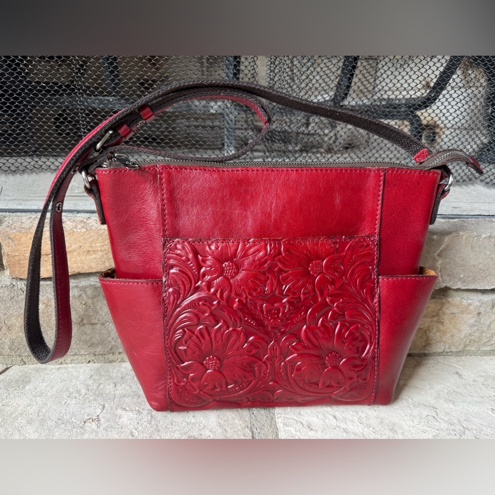 Patricia Nash Red Leather Aveley Bag